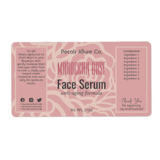 Étiquette Élégant Rose Coral rose visage cheveux Huile Étiqu
