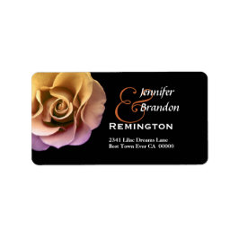 Étiquette Élégant Rose de coucher de soleil or et de pêche