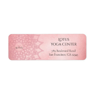 Étiquette Élégant Rose Gold Mandala Monogram Adresse de reto
