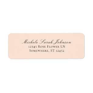 Étiquette Élégant rose pastel rose pâle minimaliste