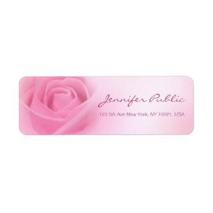 Étiquette Élégant rose rose rose manuscrit Modèle de script