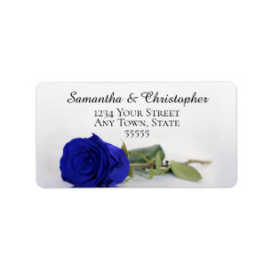 Étiquette Elégant Royal Blue ou Cobalt Rose Adresse Mariage