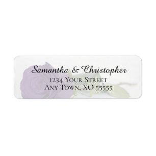 Étiquette Élégant Royal Purple Rose Mariage Adresse de retou