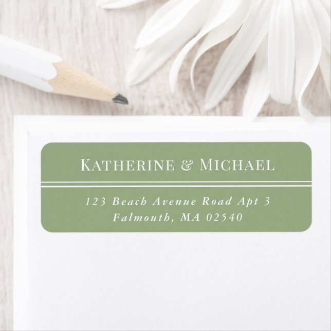 Étiquette Elegant Sage Green Petite Adresse de retour (En situation)