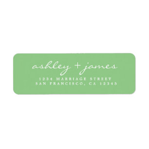 Étiquette Élégant Script Bright Green Mariage Adresse de ret
