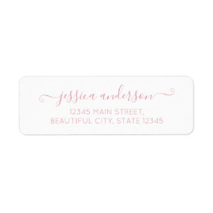 Étiquette Élégant script de calligraphie moderne Blush Dusty