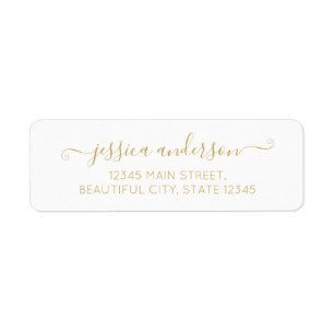 Étiquette Élégant script de calligraphie moderne Gold clas