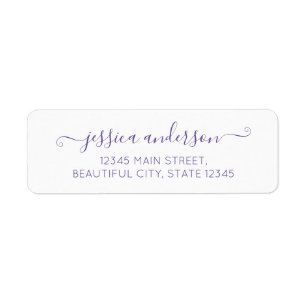 Étiquette Élégant script de calligraphie moderne violet vi