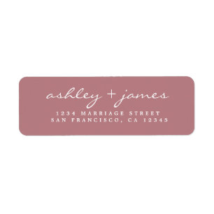 Étiquette Élégant Script Dusty Rose Mariage Adresse de retou