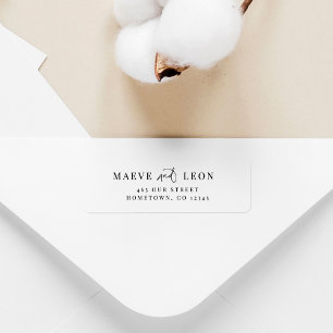 Étiquette Élégant Script élégant Moderne Chic Mariage Couple