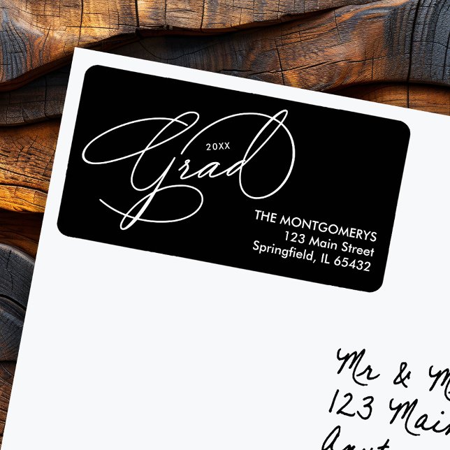 Étiquette Élégant Script Graduation Adresse de retour (Elegant Script Graduation Return Address Labels)