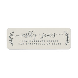 Étiquette Élégant Script Mariage gris clair Adresse de retou