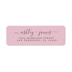 Étiquette Élégant Script Parfait Mariage rose Adresse de ret