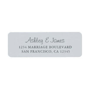 Étiquette Élégant Script Pastel Blue Mariage Adresse de reto