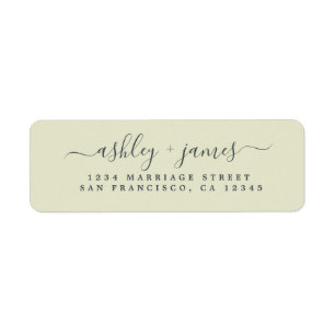 Étiquette Élégant Script Pastel Green Mariage Adresse de r