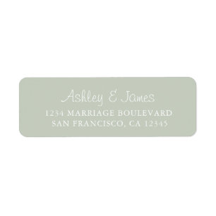 Étiquette Élégant Script Pastel Green Mariage Adresse de ret