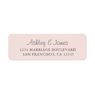 Étiquette Élégant Script Pastel Mariage rose Adresse de reto