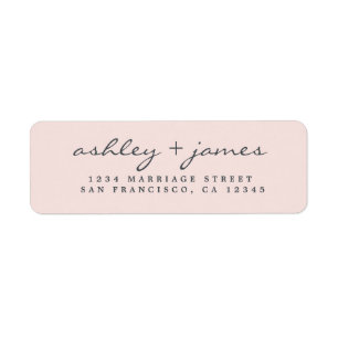 Étiquette Élégant Script Pastel Mariage rose Adresse de reto