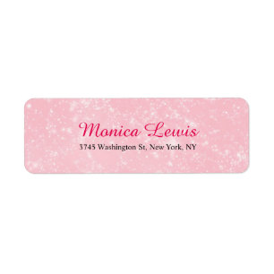 Étiquette Élégant Script Pink Minimaliste Feminine