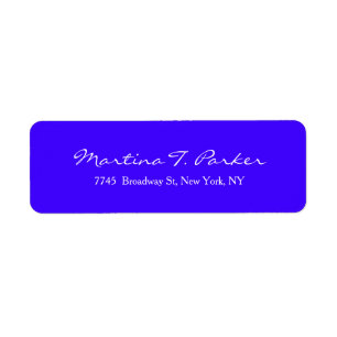 Étiquette Élégant Script Ultramarine Bleu Unique Feminine