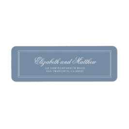 Étiquette Élégant Simple Classic Blue Mariage Adresse de ret