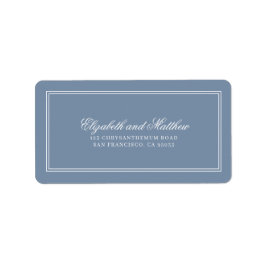 Étiquette Élégant Simple Classic Blue Mariage Adresse de ret