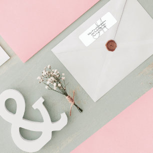 Étiquette Élégant Simple Noir Blanc Gris Monogramme Adresse