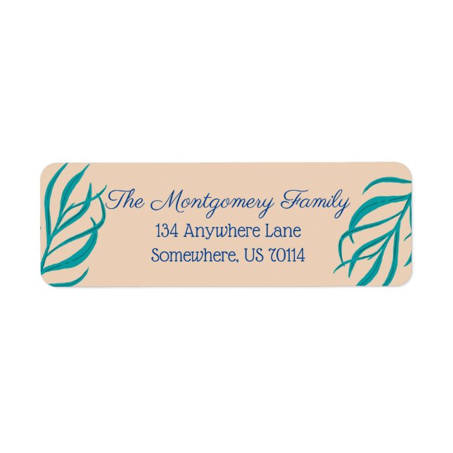 Étiquette Élégant sirène d'algues (Devant)