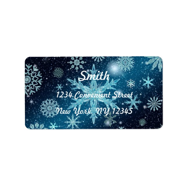 Étiquette Élégant Snowflakes Adresse de retour Label (Devant)