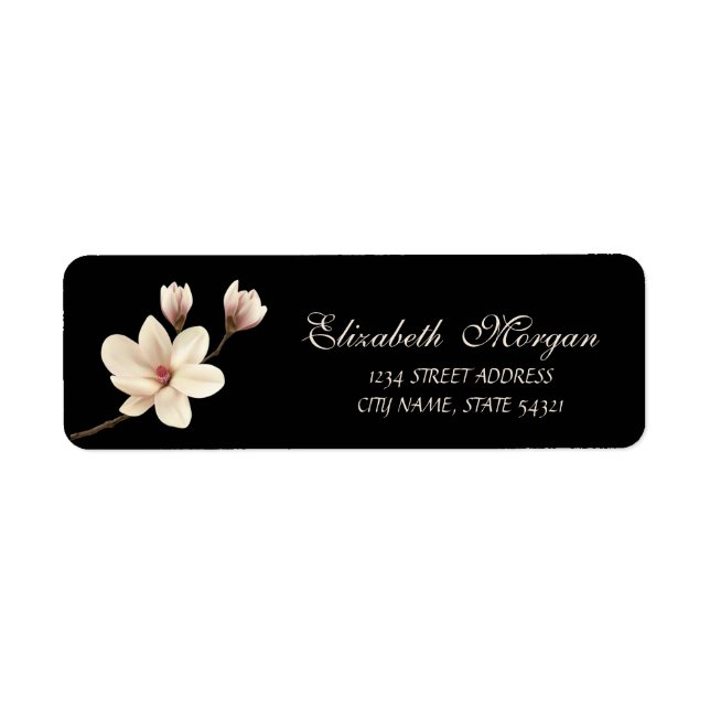Étiquette Elégant Sophisticated Magnolia Adresse (Devant)