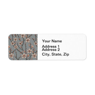 Étiquette Elegant Sweet Pink Flower Blossom Cherry Pattern