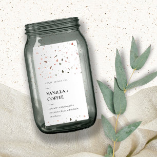 ÉTIQUETTE ELEGANT TERRAZZO STONE TEXTURE CANDLE LABEL