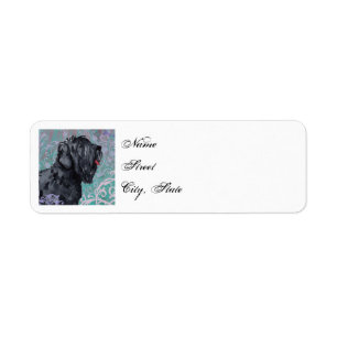Étiquette Élégant Terrier russe noir