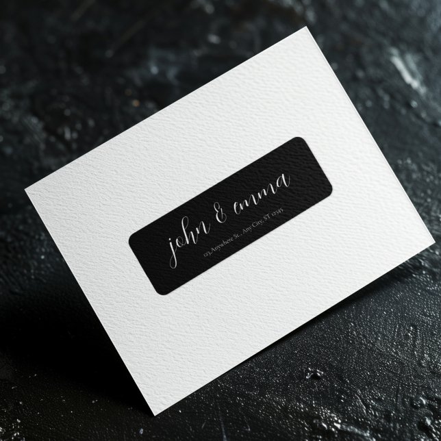 Étiquette Elégant thème Mariage noir et blanc (Create a custom sticker to stick on your envelope)