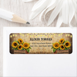 Étiquette Élégant tourbe de tournesol rustique Baby shower m