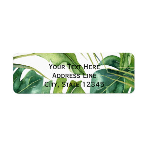 Étiquette Elegant Tropical Summer Palm Leaves Chic