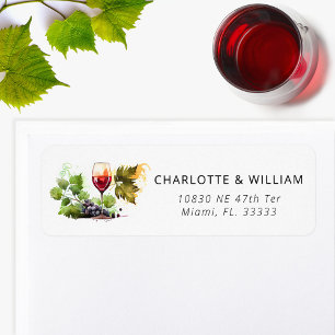 Étiquette Elégant vin thème Aquarelle Mariage retour