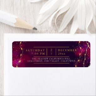 Étiquette Élégant violet Neon Holly cadeau de Noël personnal