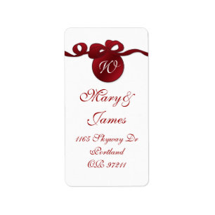 Étiquette Élégante adresse de mariage Tourbillonnant Bow Mon