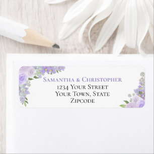 Étiquette Élégante adresse de retour de mariage florale lava