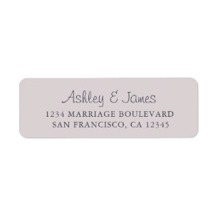 Étiquette Élégante adresse de retour de mariage violet écrit