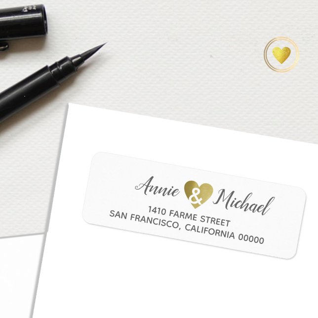 Étiquette Élégante adresse du marié mariage romantique (Créateur téléchargé)