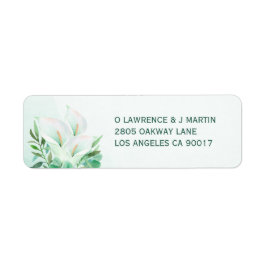 Étiquette Elégante aquarelle florale blanche Calla Lily