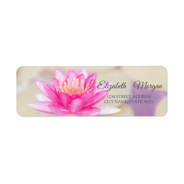 Étiquette Elégante aquarelle glamour Lotus (Devant)