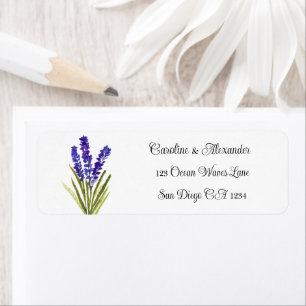 Étiquette Elégante Aquarelle Lavande Herbes Floral Mariage L