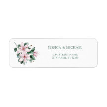 Elégante Aquarelle rose vert Magnolia Floral