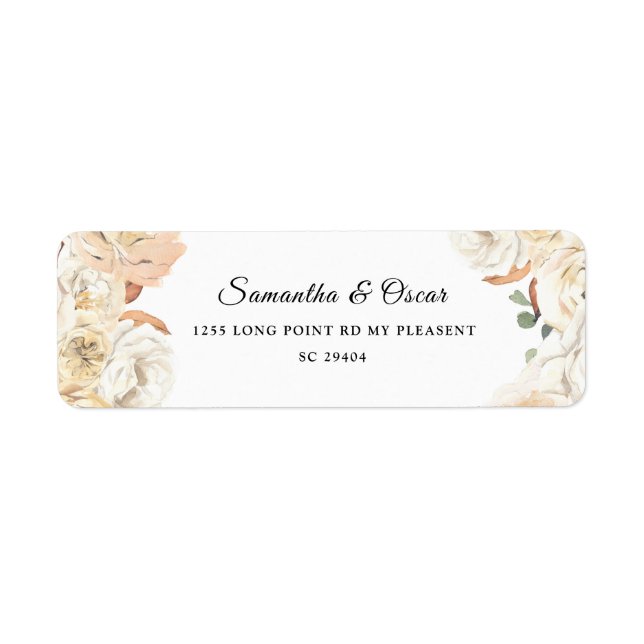 Étiquette Elégante Beauté Floral Pastel Cadre (Devant)