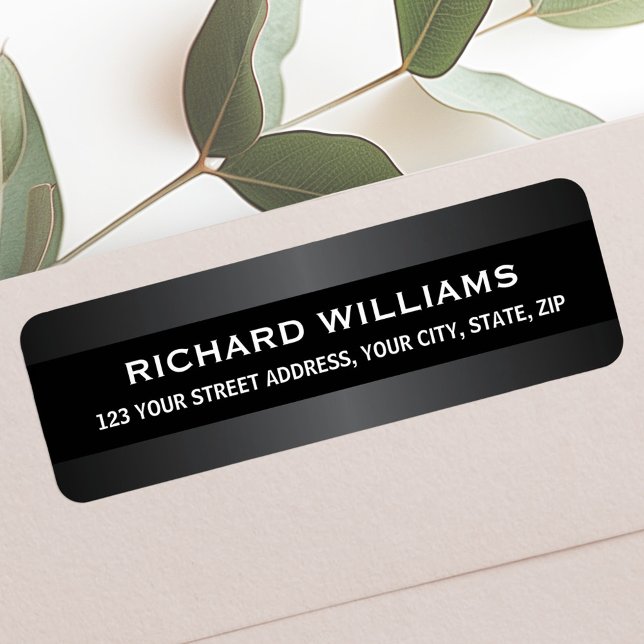 Étiquette Élégante bordure grise satinée adresse de retour (Elegant gray satin borders return address label)