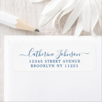 Élégante Calligraphie de script de fille bleu mari