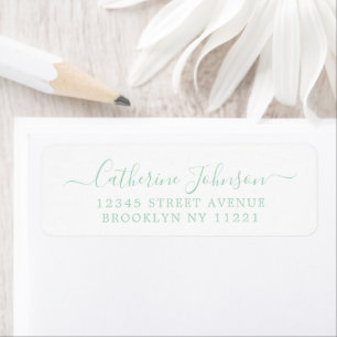 Étiquette Élégante Calligraphie de Script de Fille Mint Gree